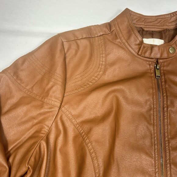 Bongo Plus Jacket Women's 2X Brown Full Zip Closure Zip Pocket Elastic Waist - Picture 5 of 12